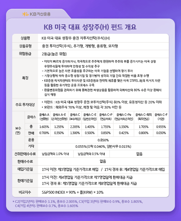 kb미국대표성장주 펀드 개요(h).